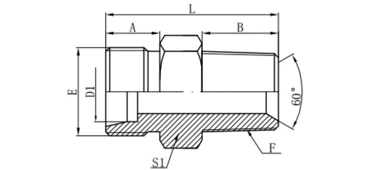 1CT / 1DT METRIC MALE /BSPT MALE HYDRAULIC ADAPTER