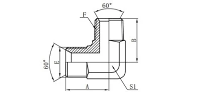 1BN9 90° BSP Male 60° Seat/Npt Male