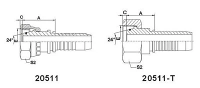 20511 Female Metric 24 Heavy Hose Fitting